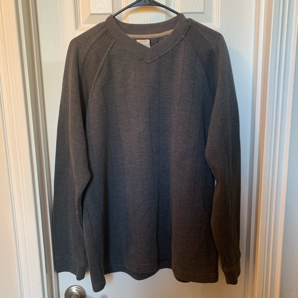 Athletic Columbia shirt men XCO pull on grey V neck heavy cotton blend Size L